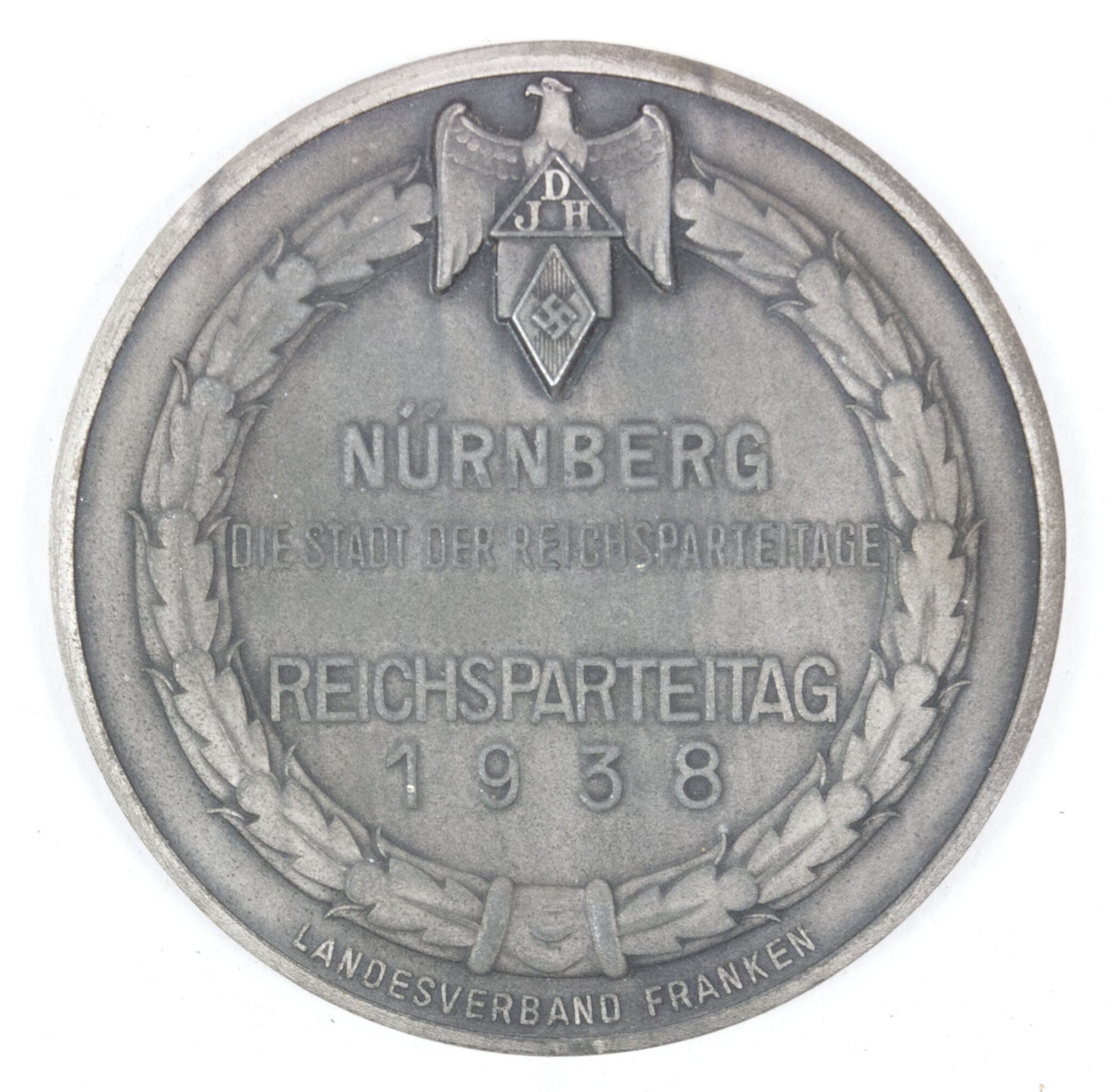 Hitlerjugend (HJ) Reichsparteitag 1938 plaque Landesverband Franken/Reichsjugendherberge Luginsland + etui — image 10