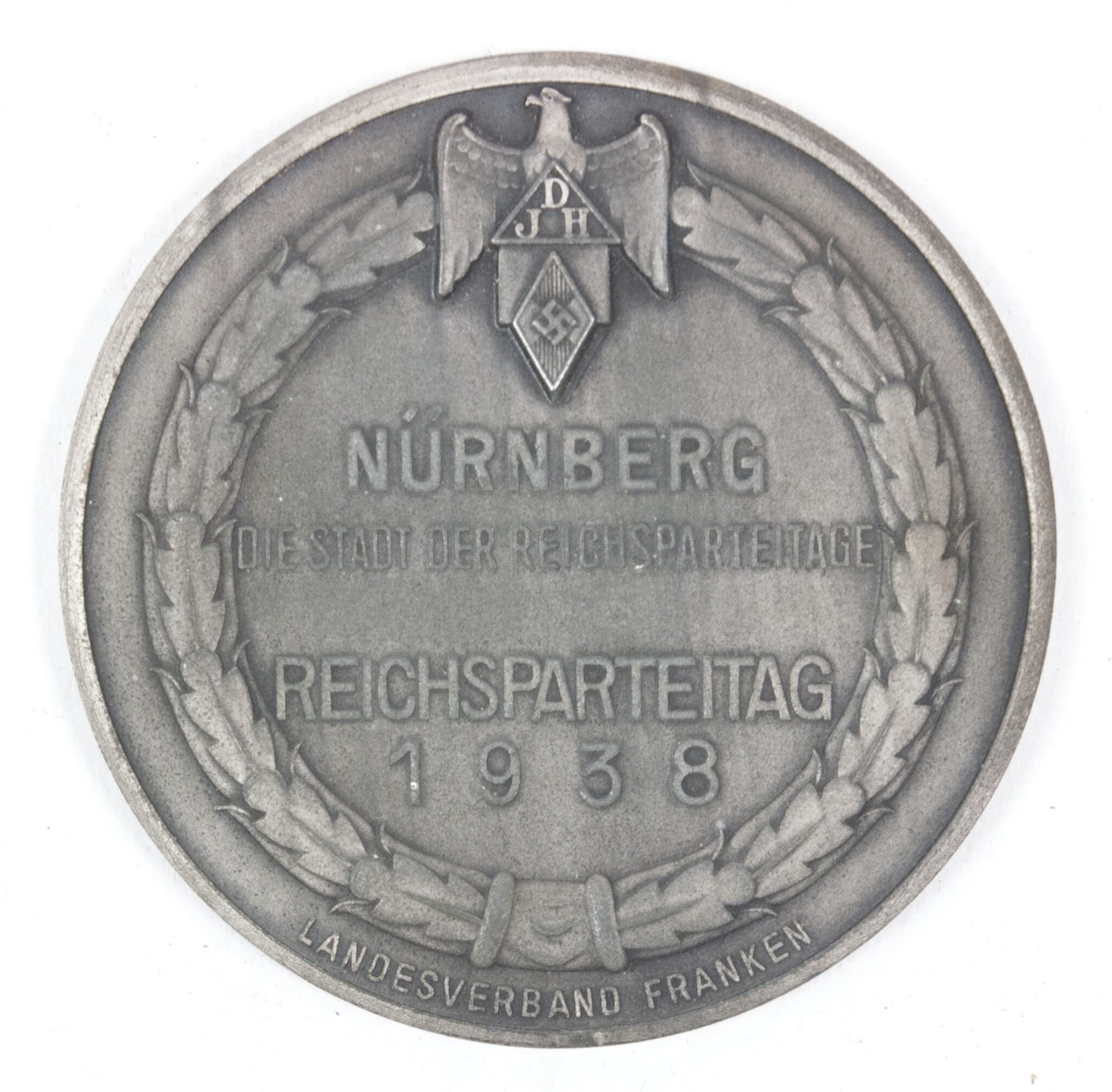 Hitlerjugend (HJ) Reichsparteitag 1938 plaque Landesverband Franken/Reichsjugendherberge Luginsland + etui — image 11