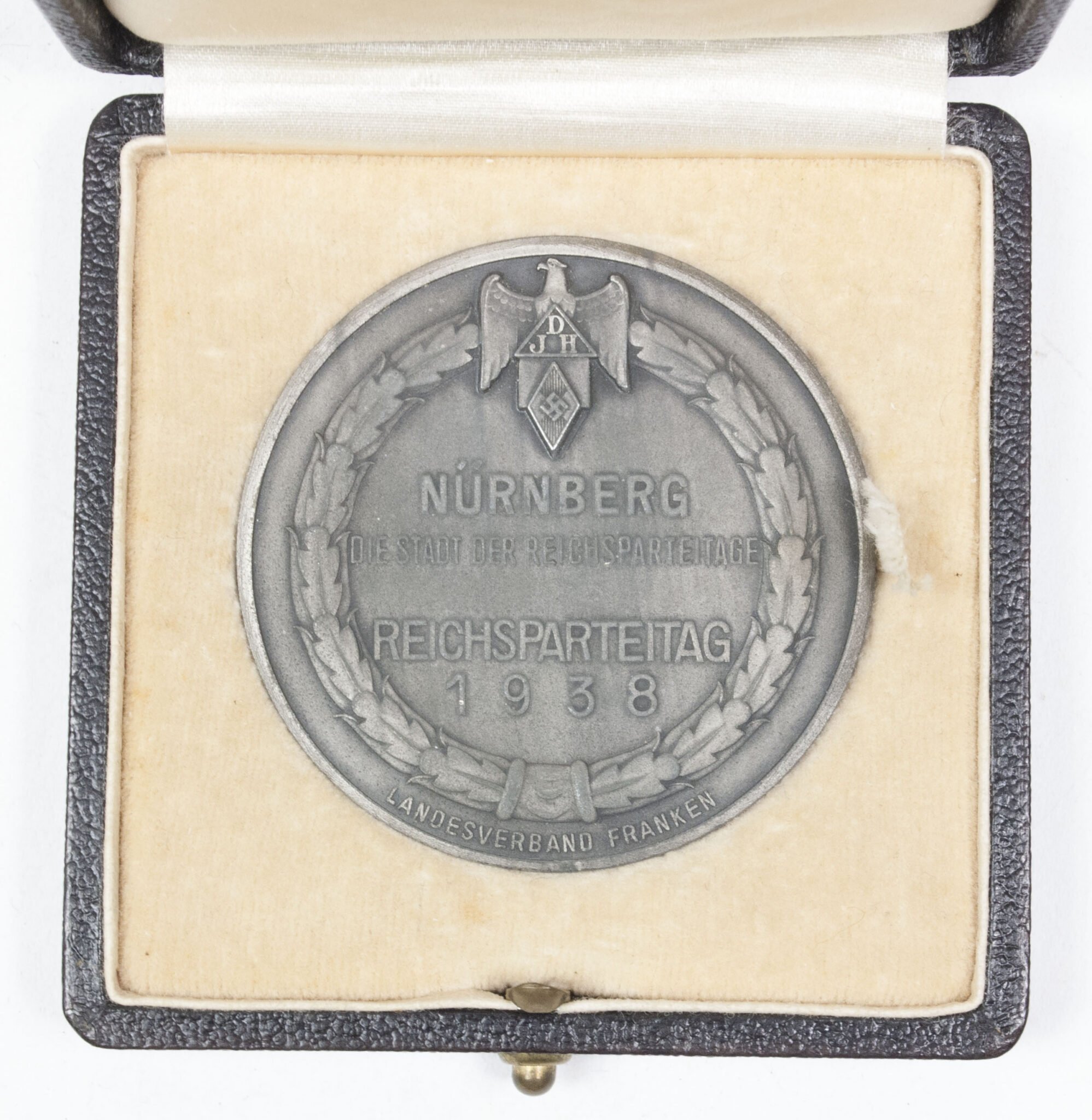 Hitlerjugend (HJ) Reichsparteitag 1938 plaque Landesverband Franken/Reichsjugendherberge Luginsland + etui — image 8