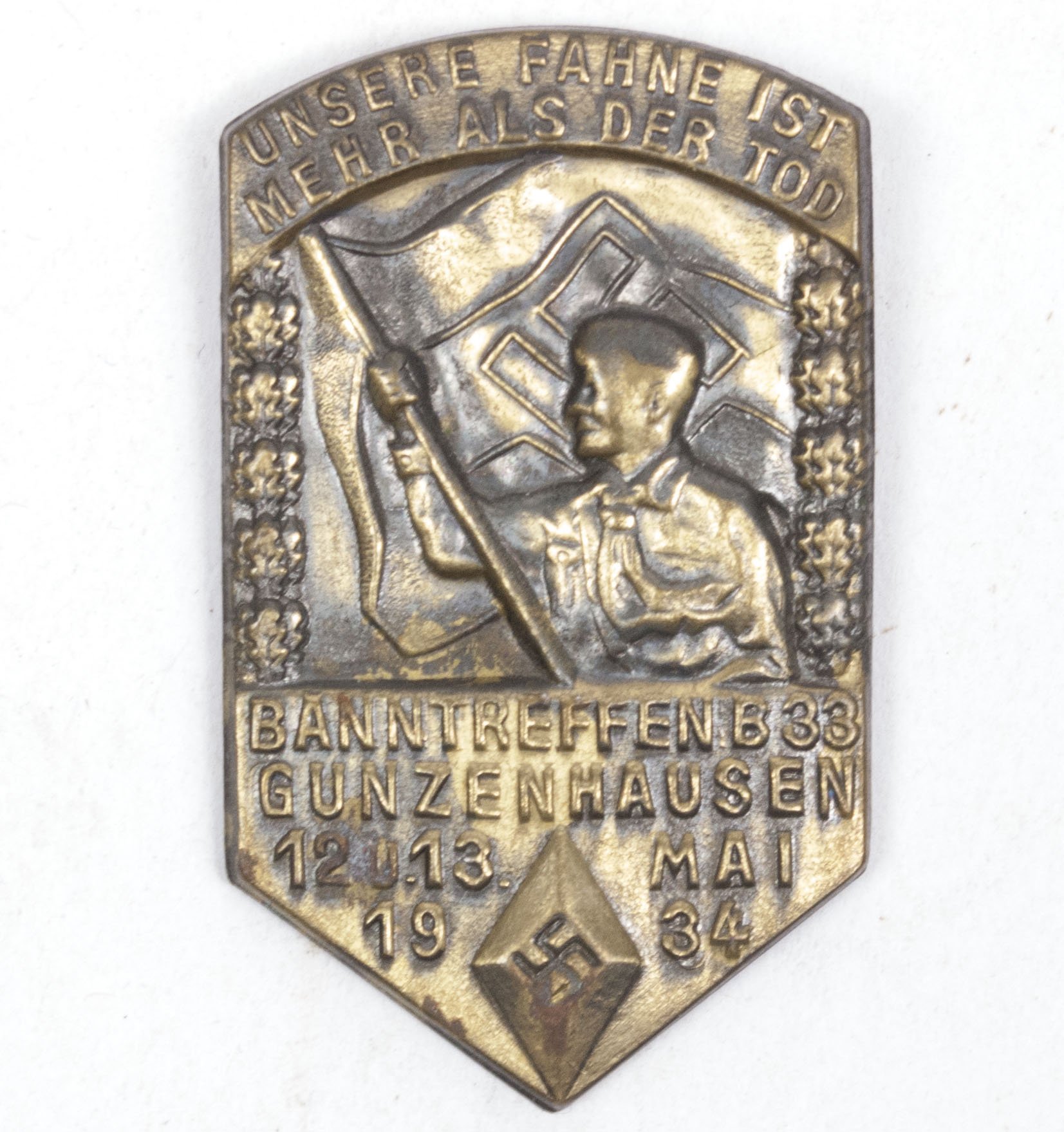 Hitlerjugend (HJ) Banntreffen B33 Gunzenhausen 12. u. 13. Mai 1934 abzeichen – RARE — image 2