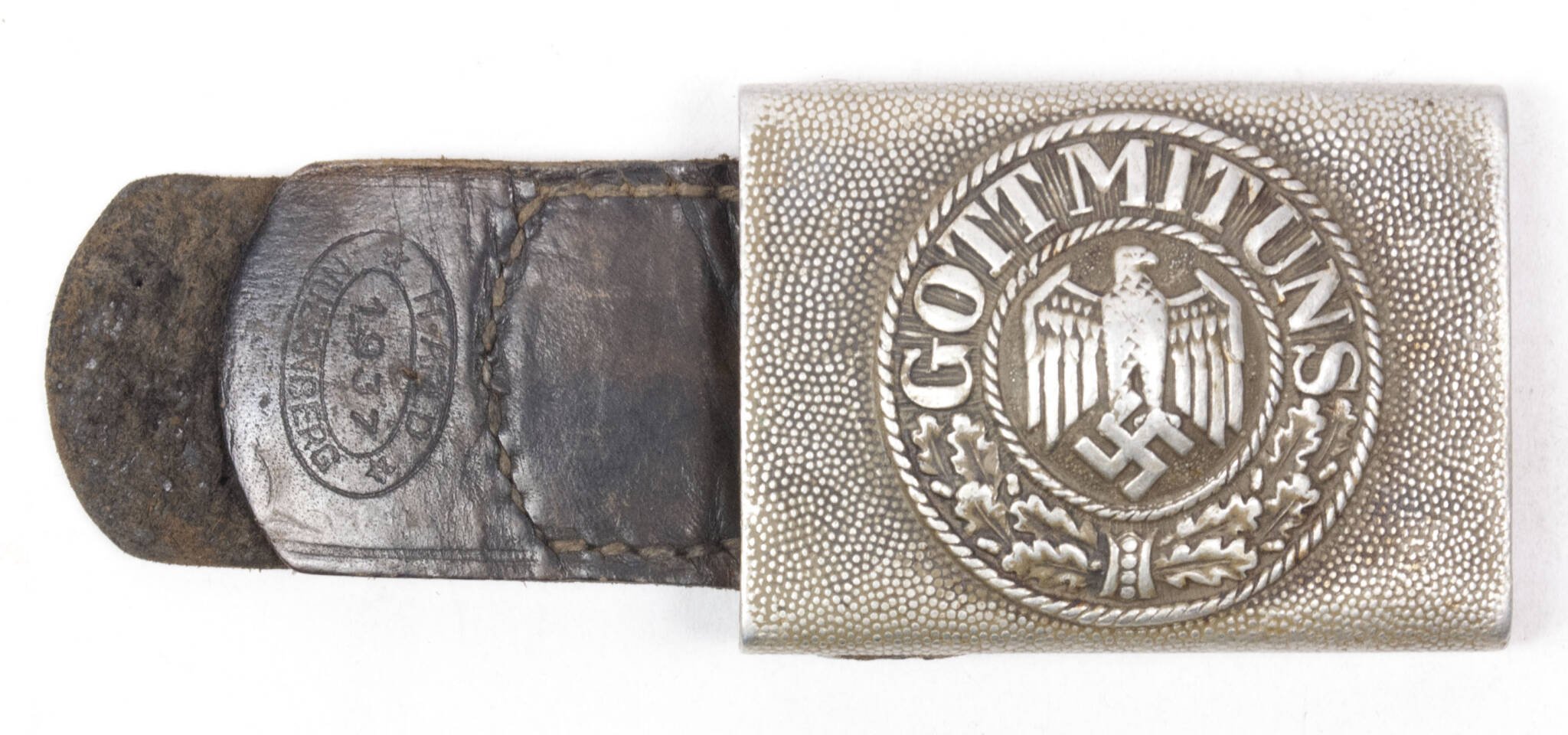 Wehrmacht (Heer) tabbed buckle (Maker H. Arld Nuernberg 1937) — image 5