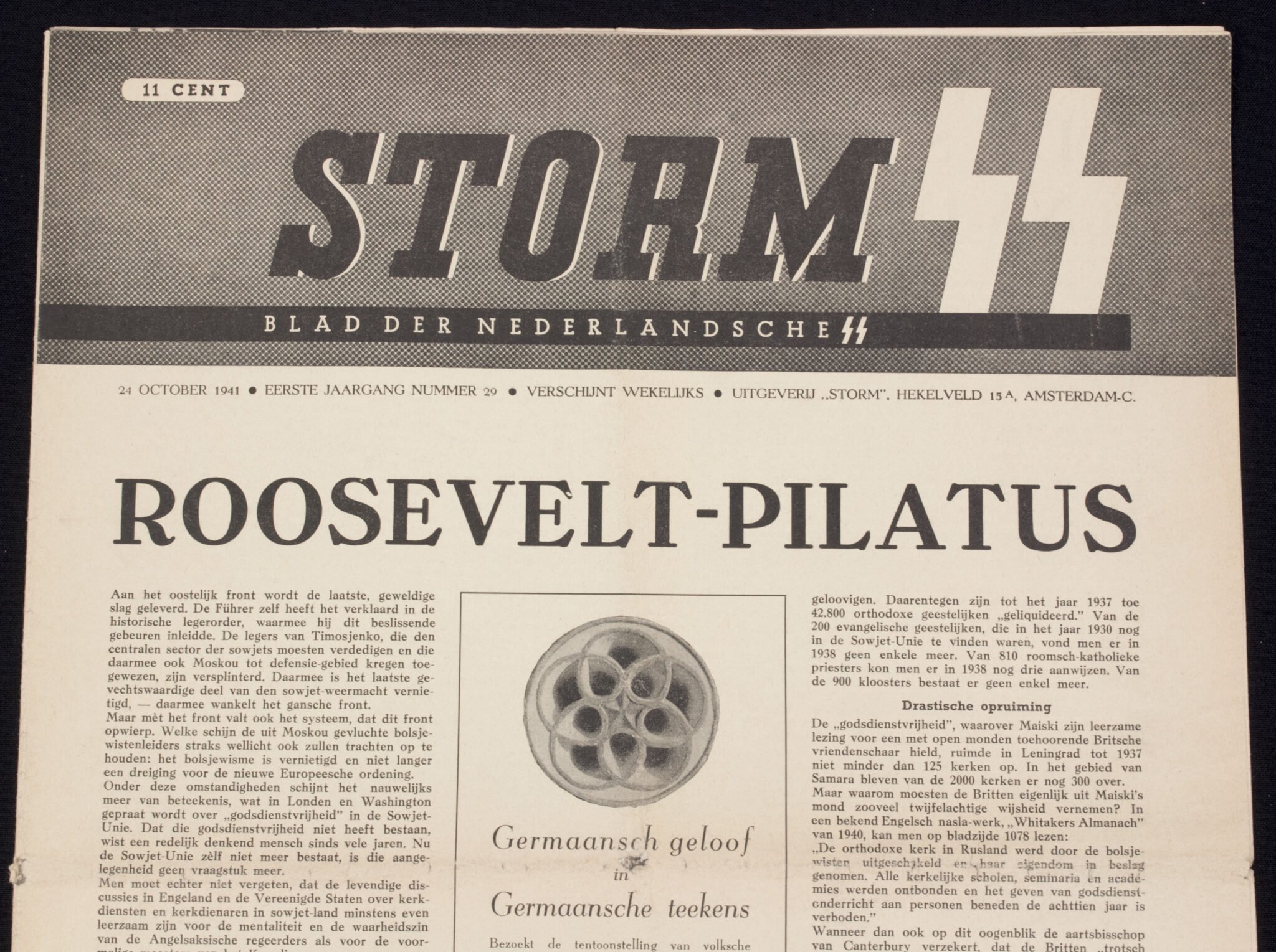 (Newspaper) Storm SS – Eerste Jrg. Nr. 20 – 24 October 1941 — image 2