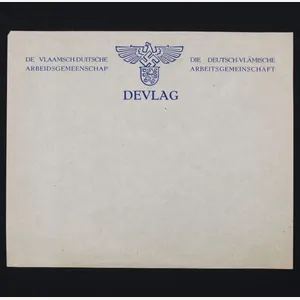 (Belgium) DeVlag Vlaamsch/Duitsche Arbeidsgemeenschap sheet of writing paper