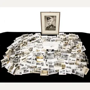 (Grouping) 4./SS-Pol. I.R.3 large portrait, Bescheinigung + 180 photo's + …