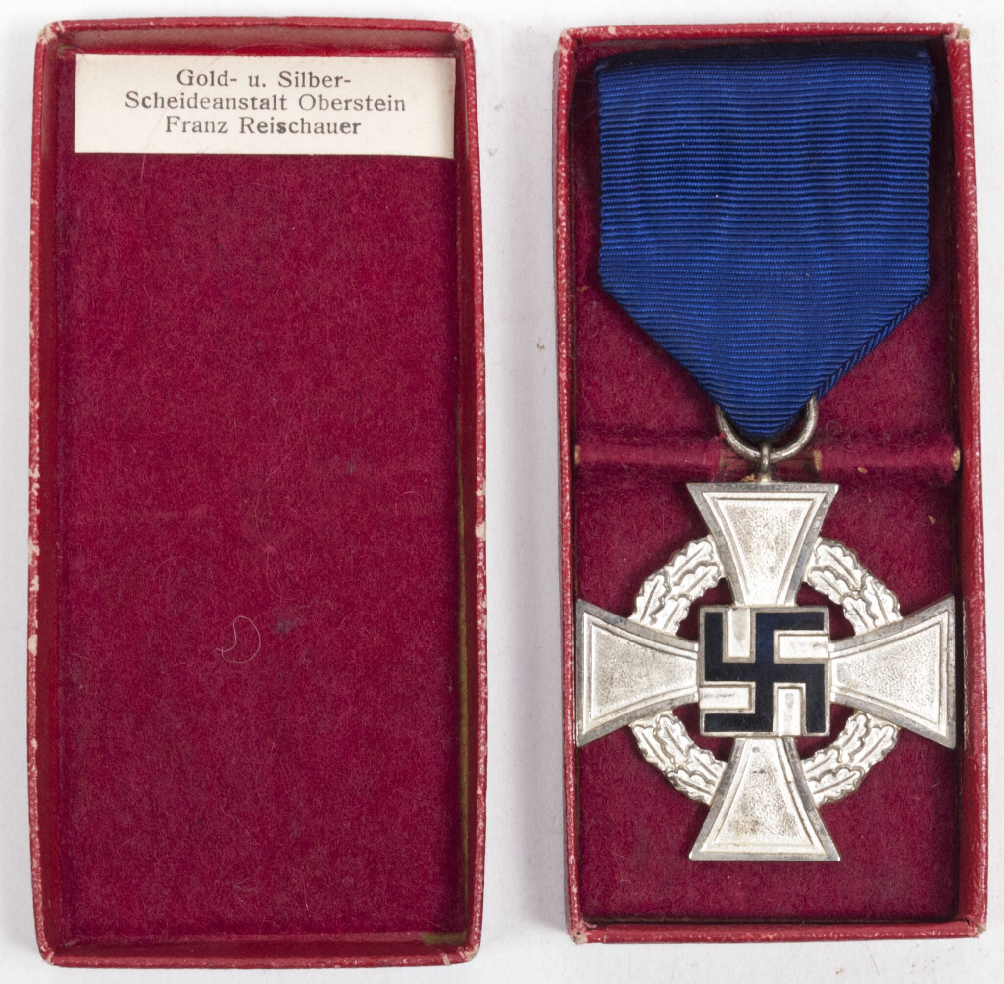 Treue Dienst 25 Jahre + etui (Maker Gold- u. Silber- Scheideanstalt Oberstein Franz Reischauer) — image 2