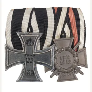 Medalbar with WWI Iron Cross second class + Frontkämpfer Ehrenkreuz