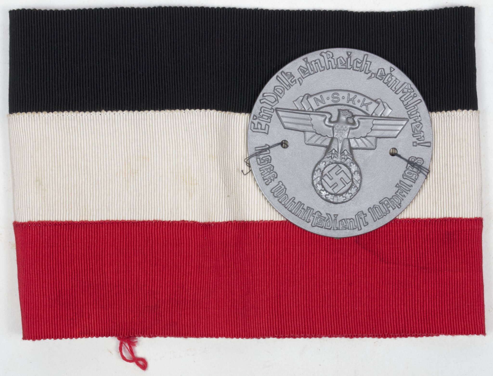 NSKK Wahlhilfsdienst 10. April 1938 armband (Maker Richard Sieper & Sohne) – VERY RARE — image 2