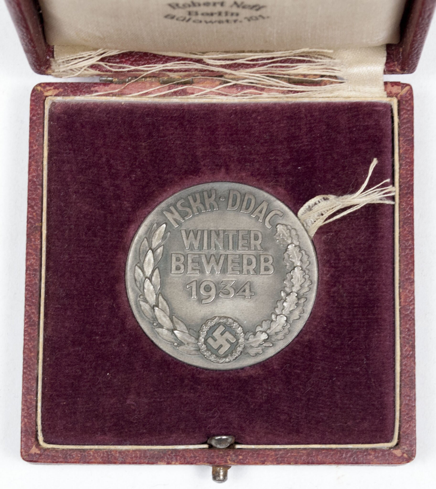 NSKK Winter Bewerb 1934 non portable tablemedal + etui (Maker Robert Neff Berlin) — image 3