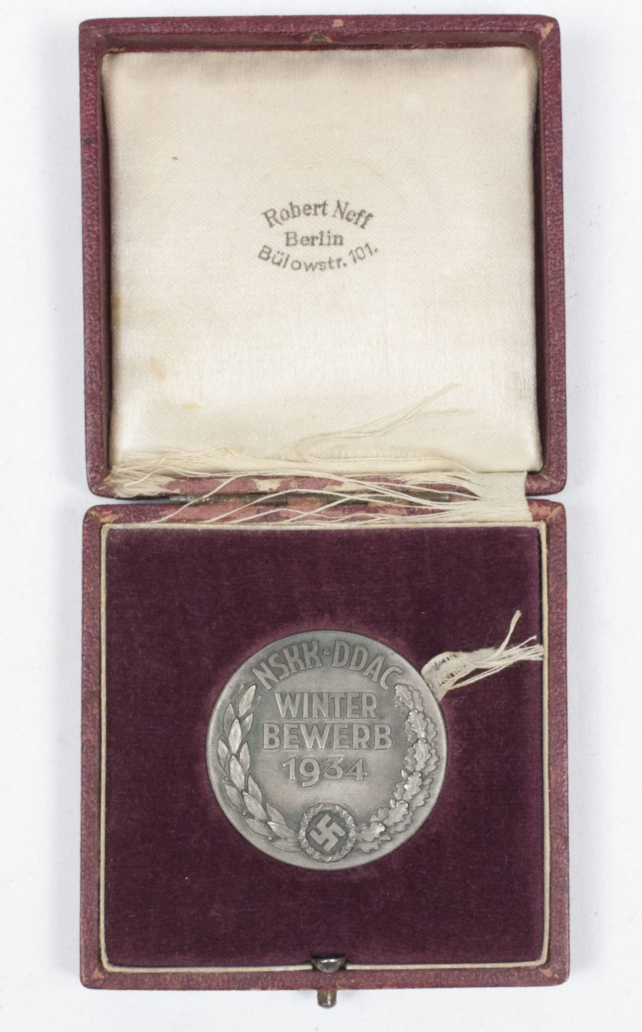 NSKK Winter Bewerb 1934 non portable tablemedal + etui (Maker Robert Neff Berlin) — image 5