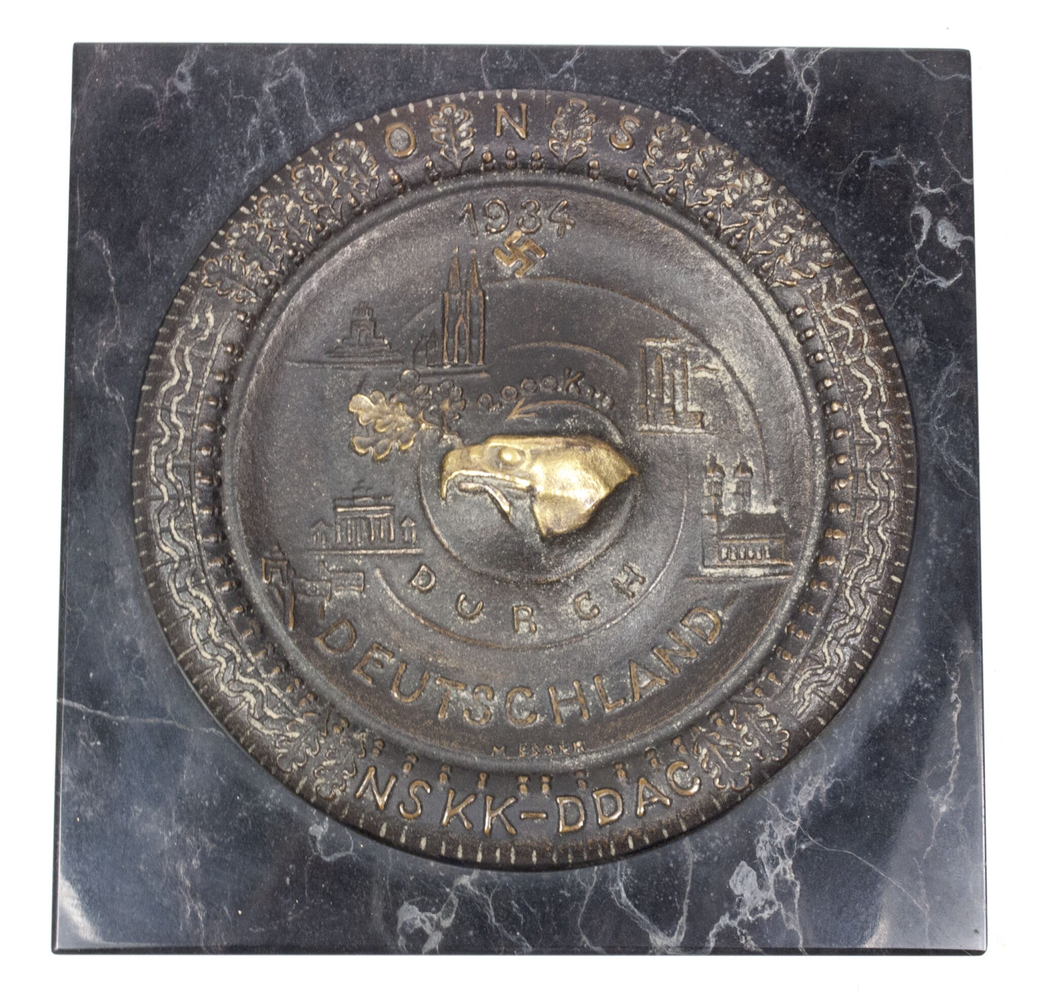 NSKK/DDAC – Obersten Nationalen Sportbehörde (ONS) 2000 km durch Deutschland 1934 plaque + case — image 10