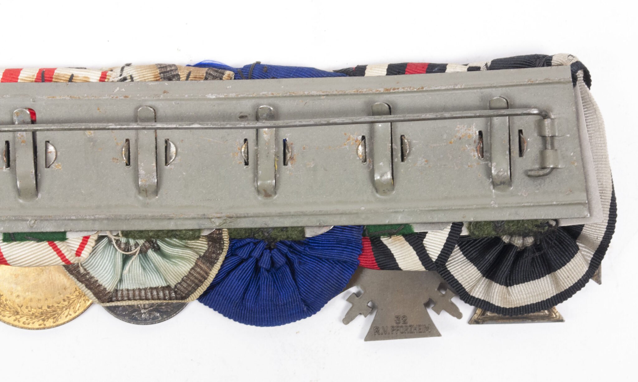 WWI Imperial German medalbar with EK2, FEK, Treue Dienste, Bulgarian bravery medal, Austrian + Romanian commemorative medals — image 15