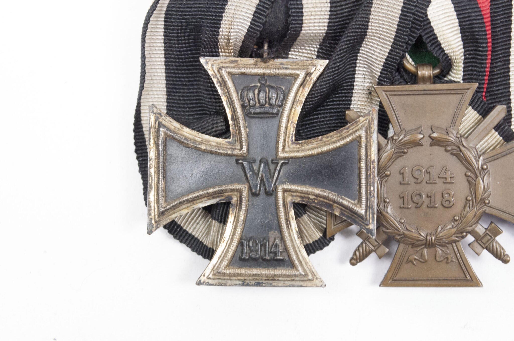 WWI Imperial German medalbar with EK2, FEK, Treue Dienste, Bulgarian bravery medal, Austrian + Romanian commemorative medals — image 5