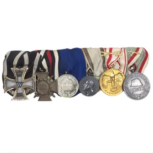 WWI Imperial German medalbar with EK2, FEK, Treue Dienste, Bulgarian …