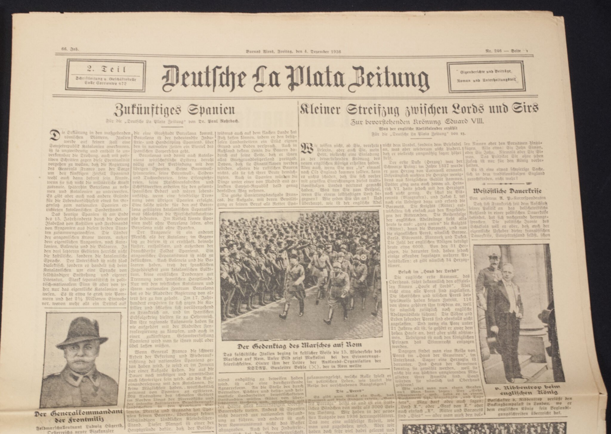 (Newspaper) Argentina – Deutsche La Plate Zeitung 4 Dezember 1936 – VERY RARE — image 11