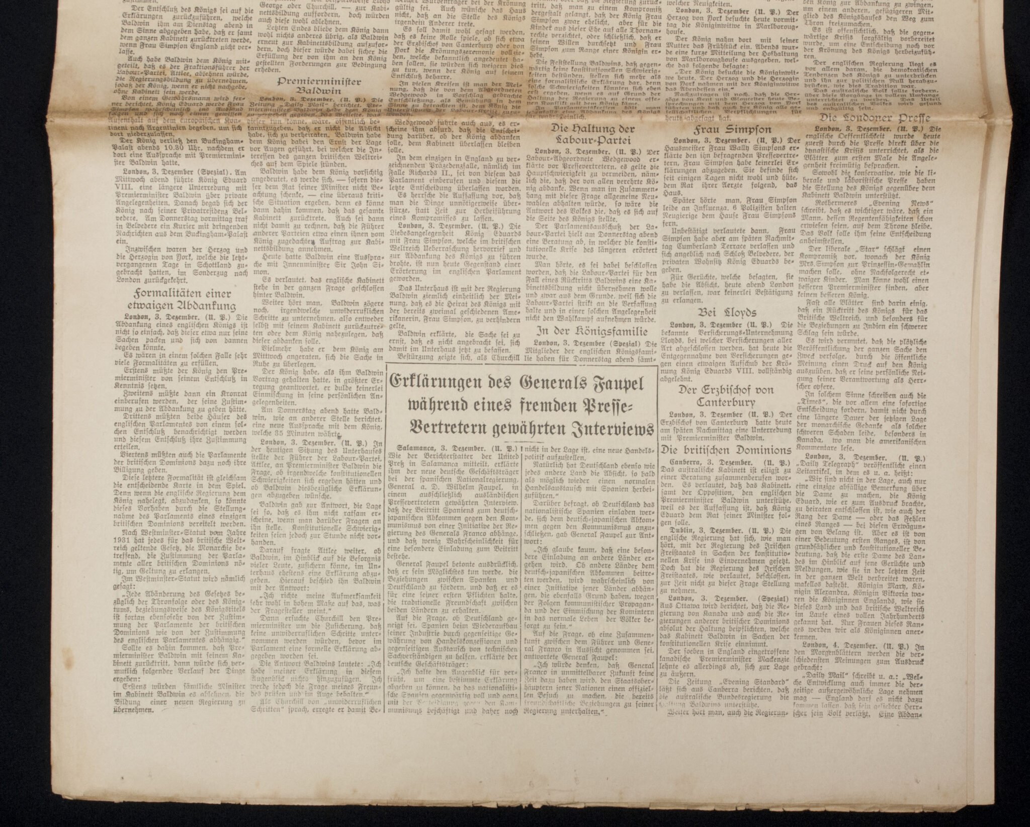 (Newspaper) Argentina – Deutsche La Plate Zeitung 4 Dezember 1936 – VERY RARE — image 3