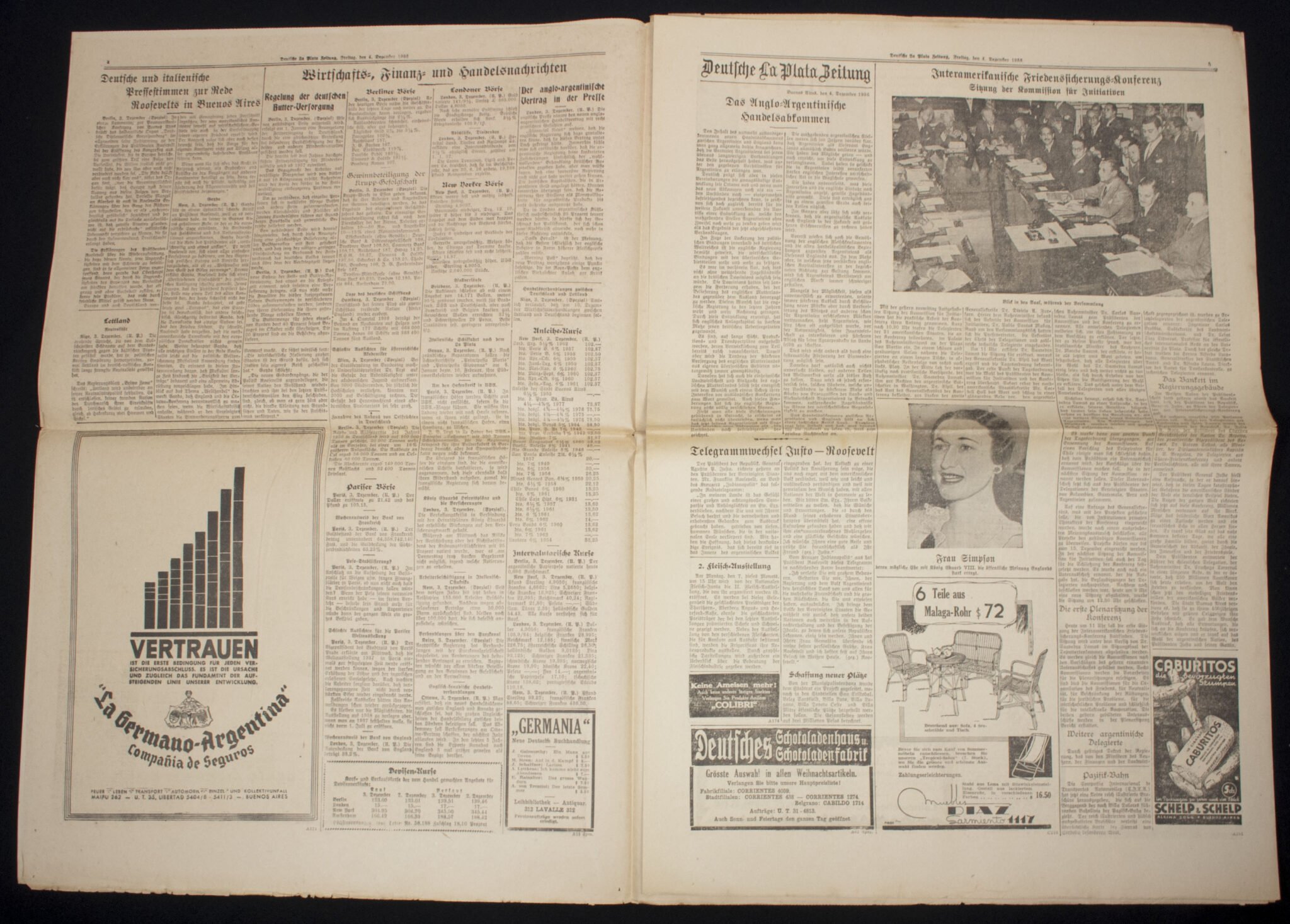 (Newspaper) Argentina – Deutsche La Plate Zeitung 4 Dezember 1936 – VERY RARE — image 5