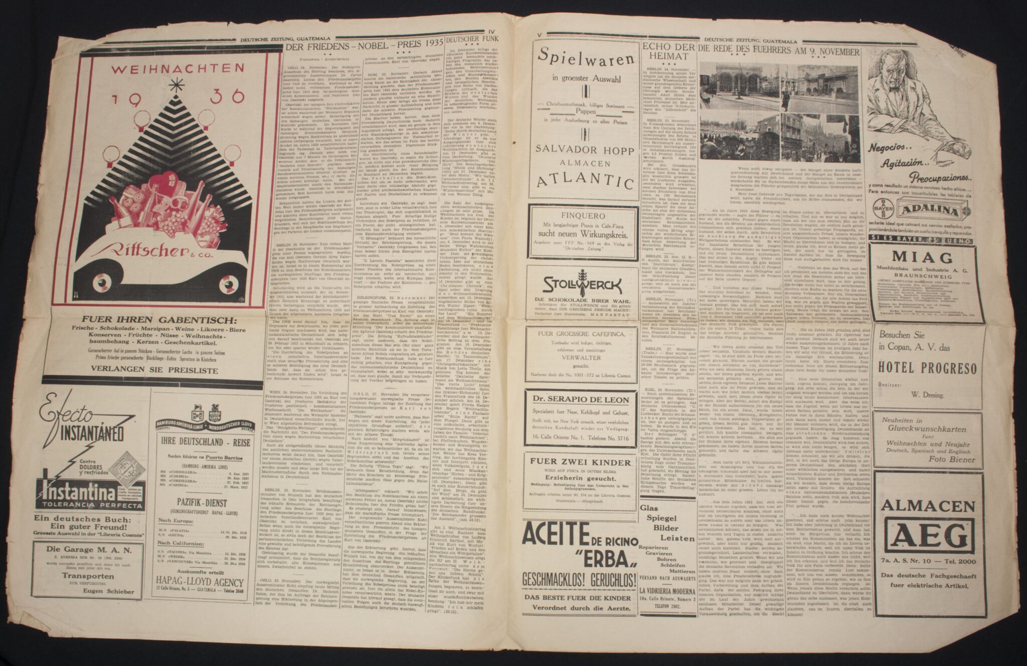 (Newspaper) Deutsche Zeitung für Guatemala und Das übrige Mittelamerika – 6 Dez. 1936 – Very rare — image 7