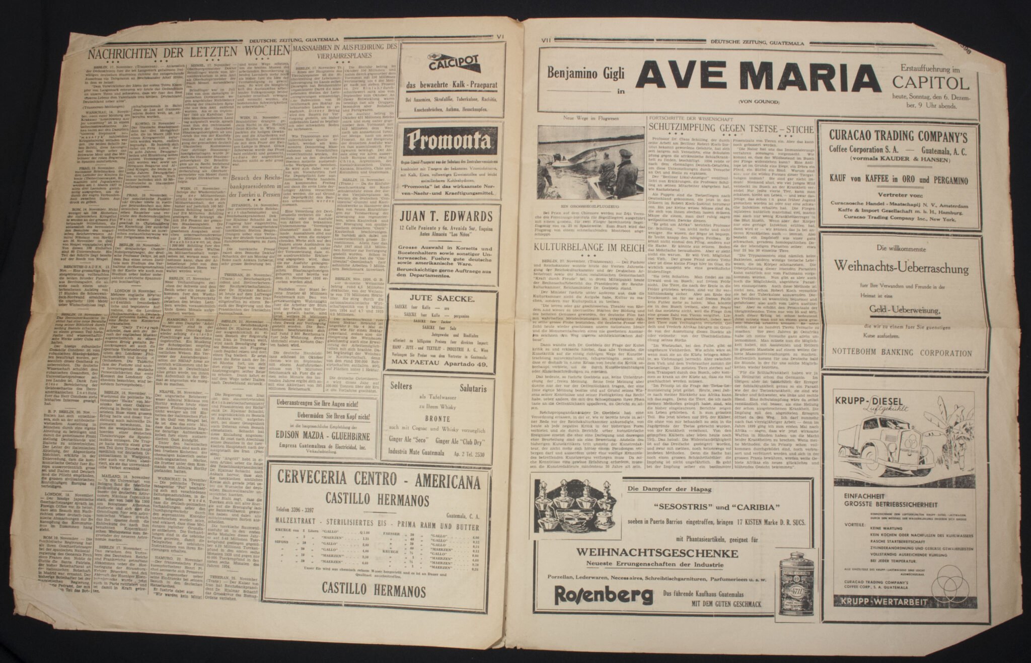 (Newspaper) Deutsche Zeitung für Guatemala und Das übrige Mittelamerika – 6 Dez. 1936 – Very rare — image 9