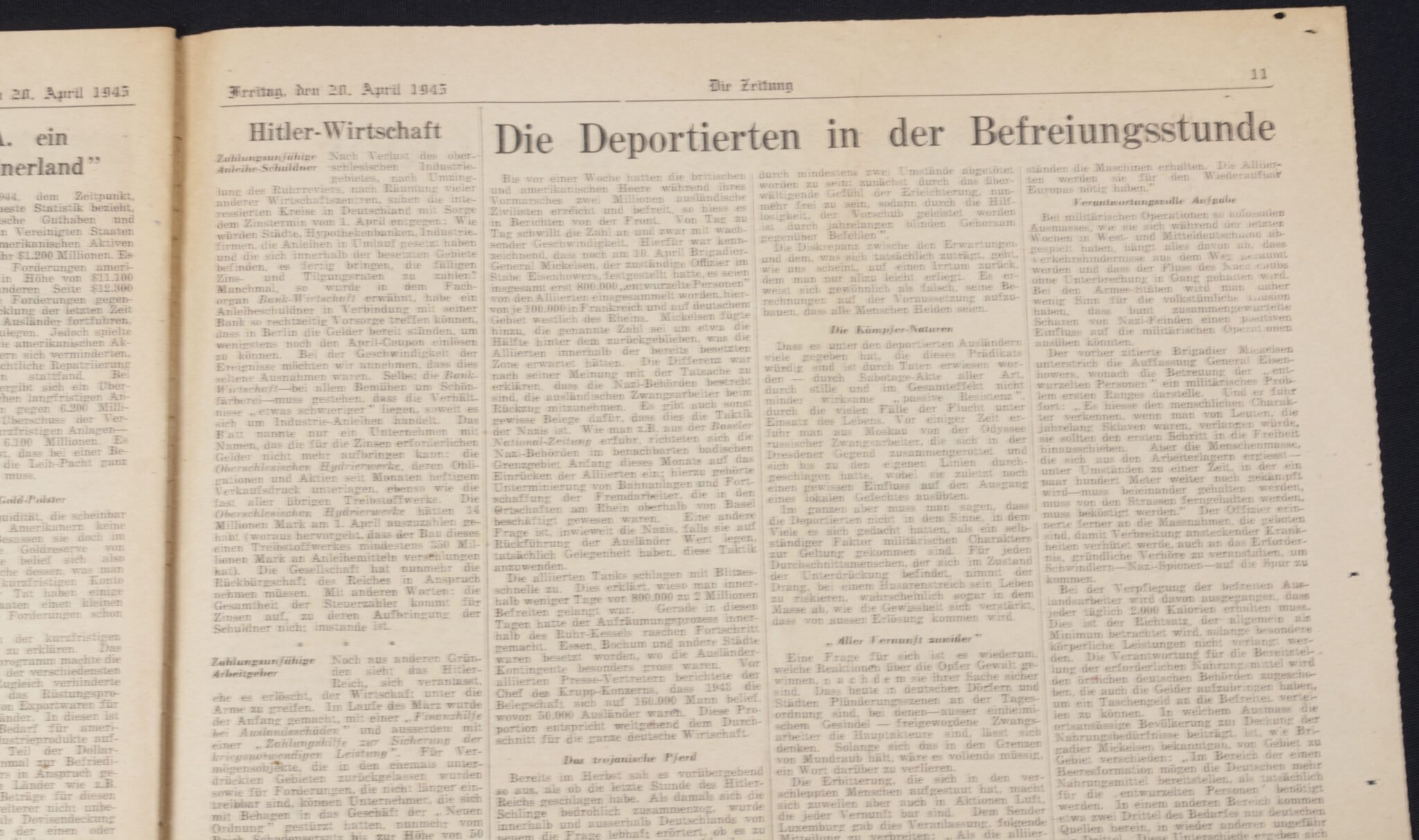 (Newspaper) Die Zeitung Londoner Deutsches Wochenblatt 20 April 1945 — image 11