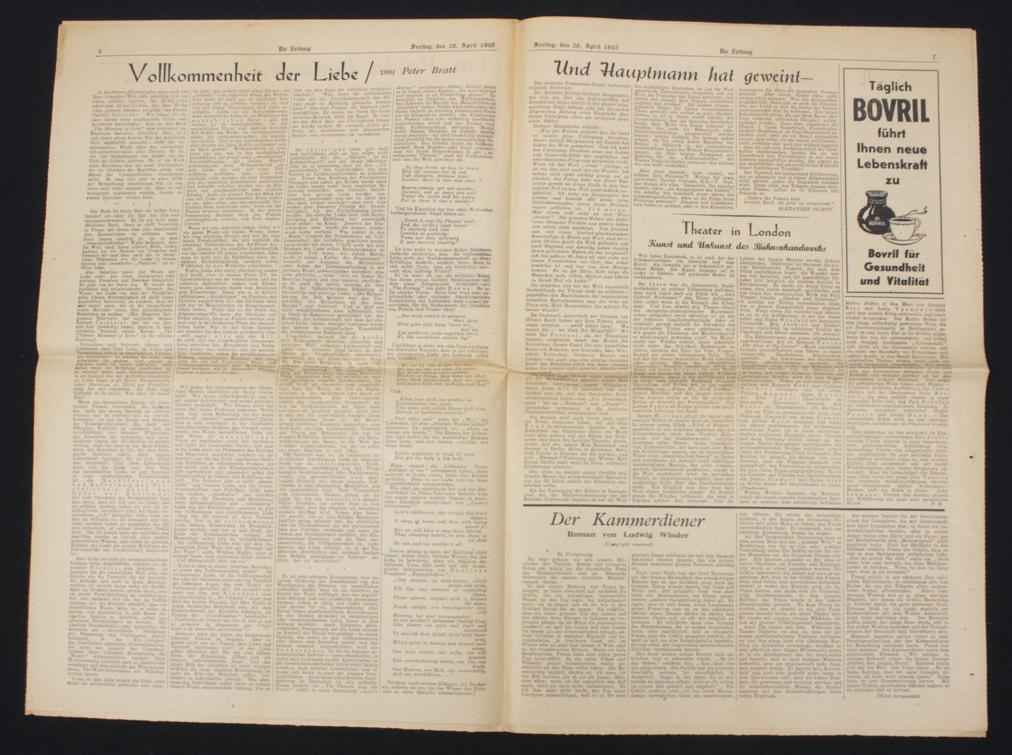 (Newspaper) Die Zeitung Londoner Deutsches Wochenblatt 20 April 1945 — image 7