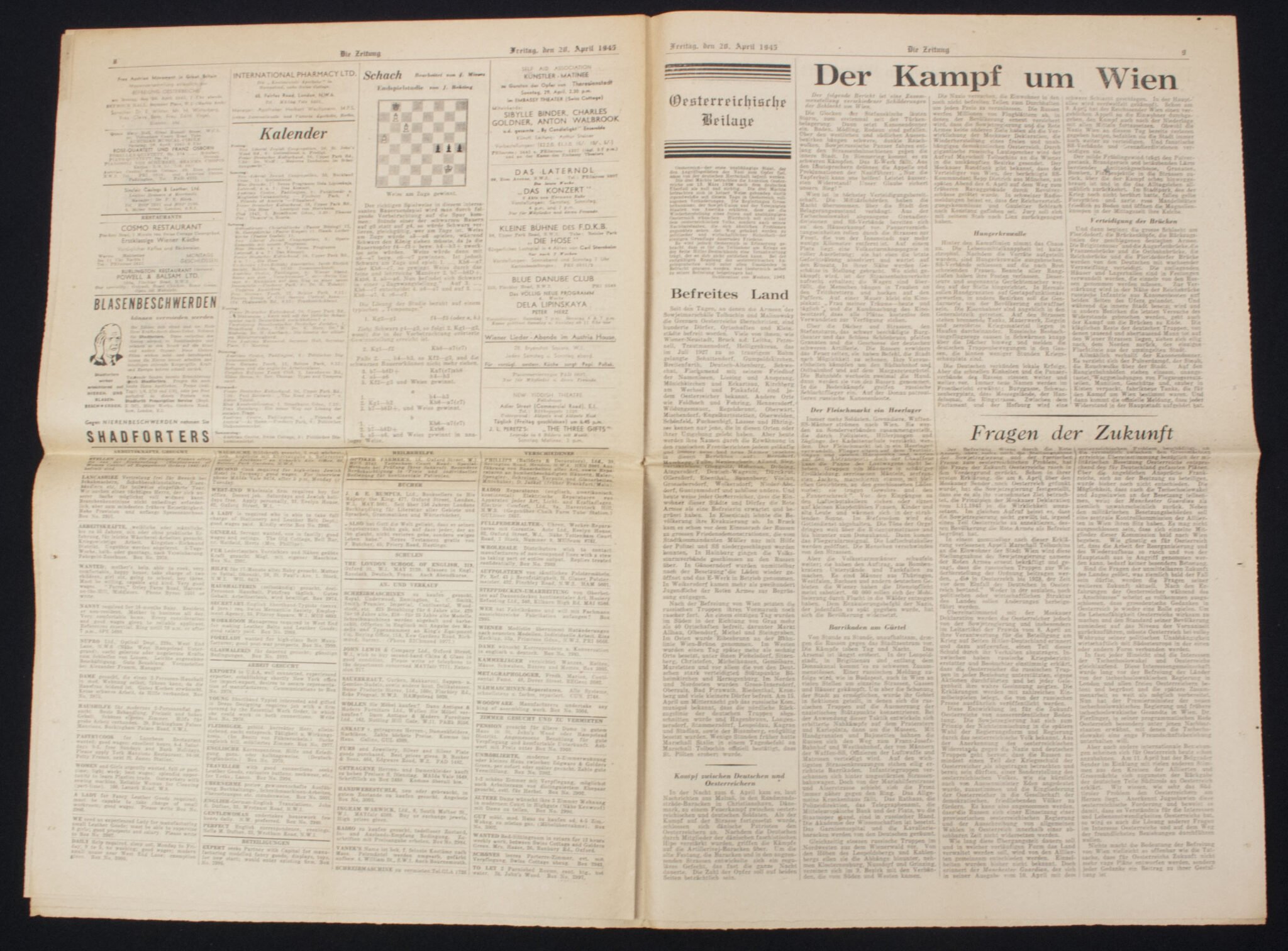 (Newspaper) Die Zeitung Londoner Deutsches Wochenblatt 20 April 1945 — image 8