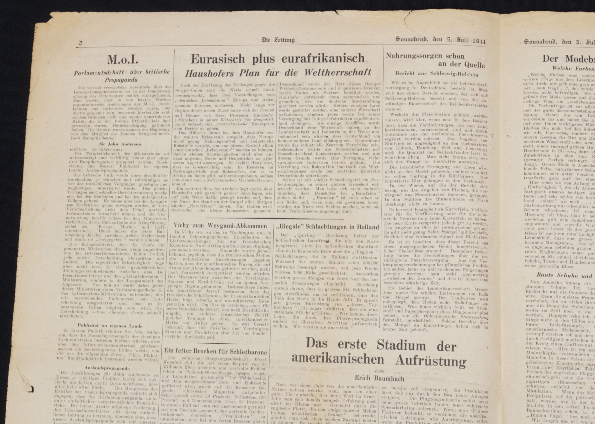 (Newspaper) Die Zeitung Londoner Deutsches Wochenblatt 5. Juli 1941 — image 5