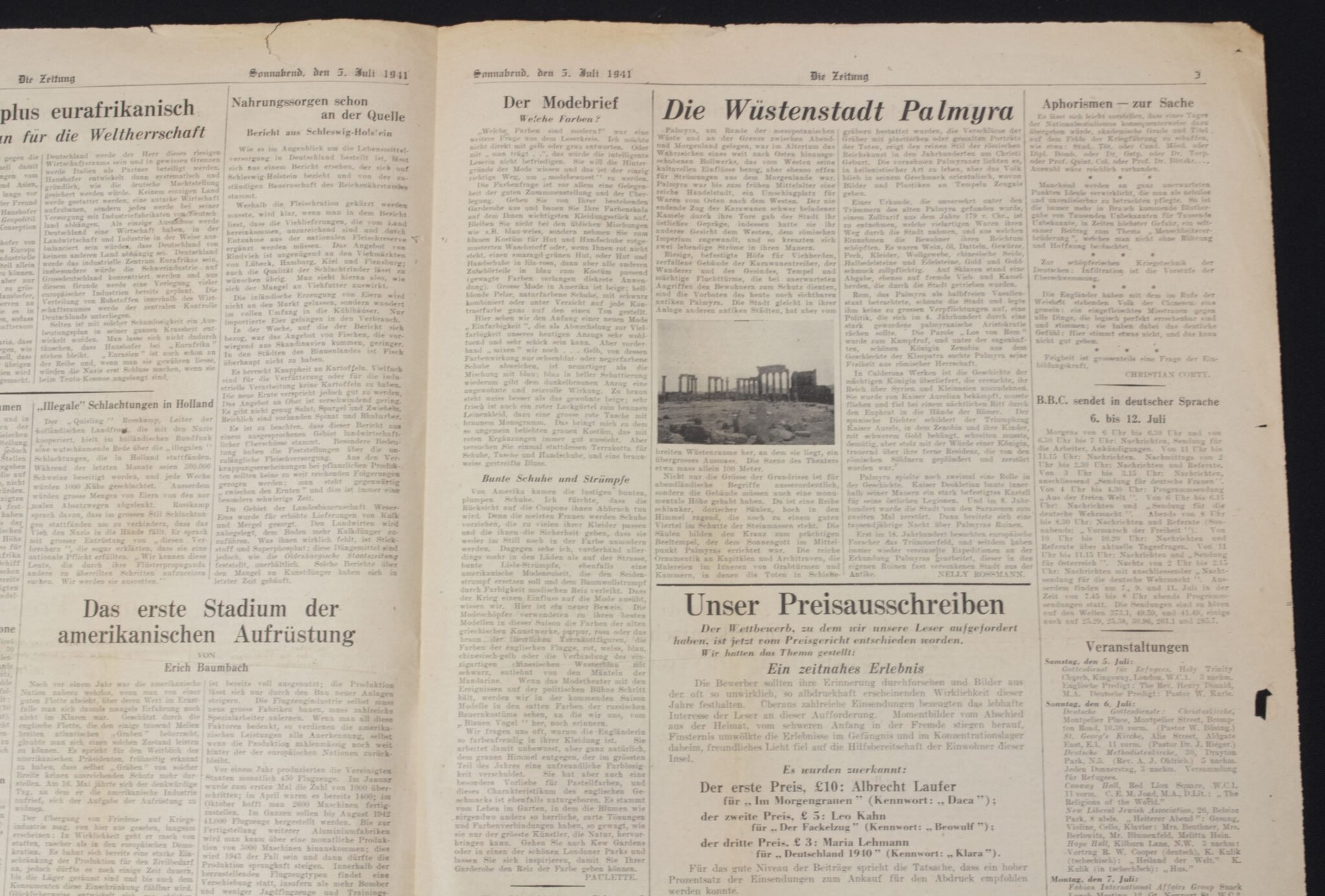 (Newspaper) Die Zeitung Londoner Deutsches Wochenblatt 5. Juli 1941 — image 7