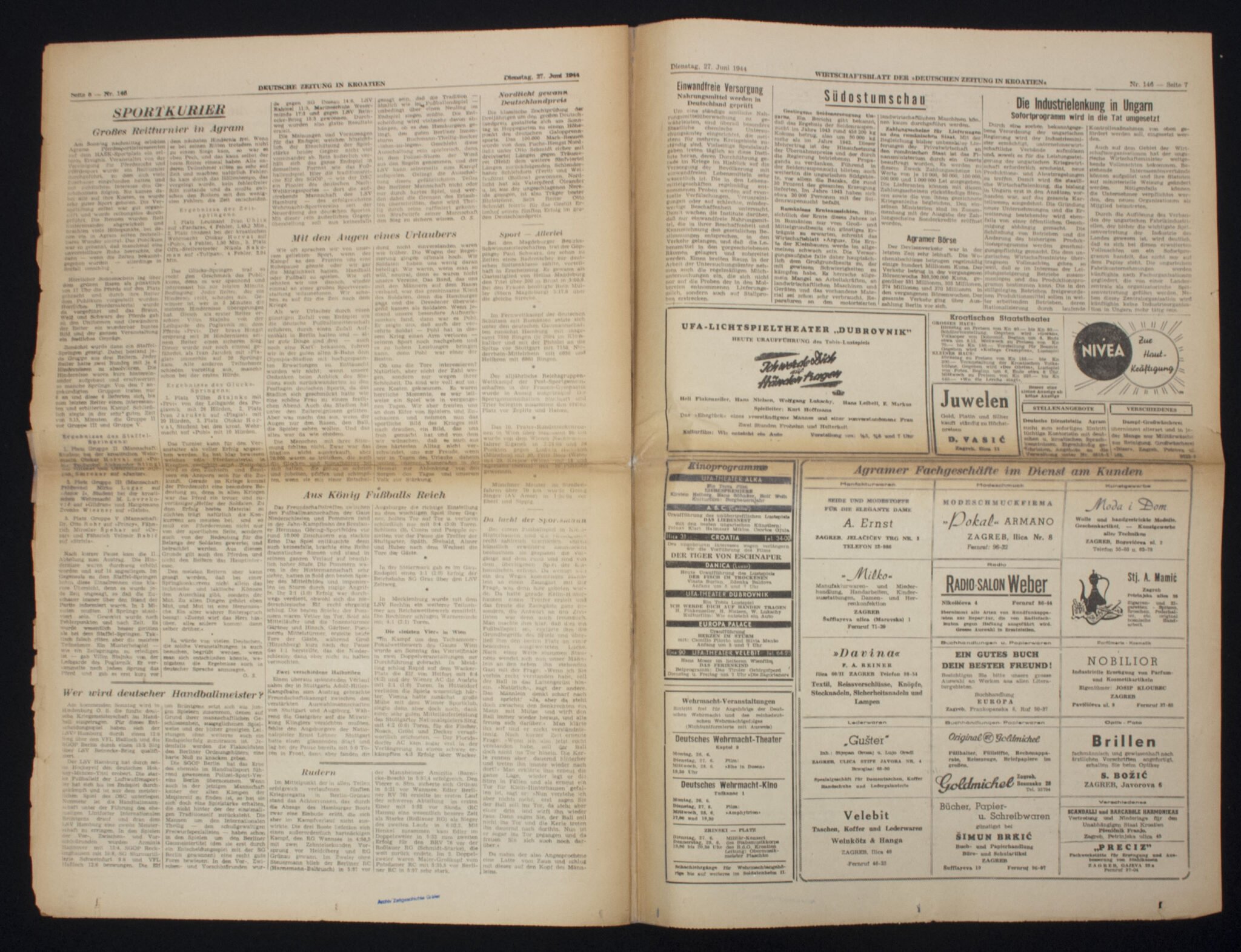 (Newspaper) Deutsche Zeitung in Kroatien 1944 — image 9