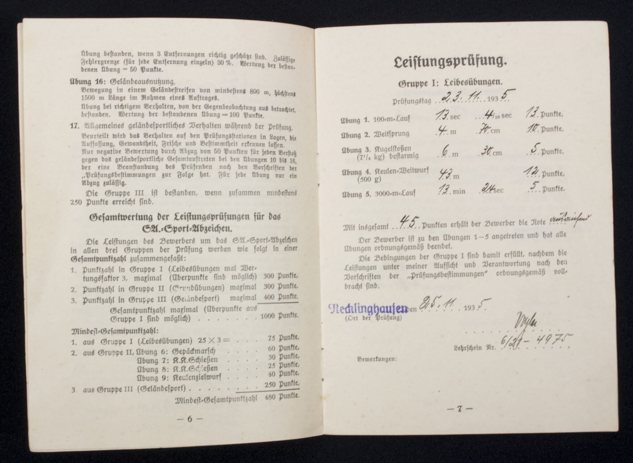 SA group with SA Leistungsbuch + Kameradschaftsbund Deutscher Polizeibeamten Mitgliedsbuch + Citations EK2, FEK, and more — image 16