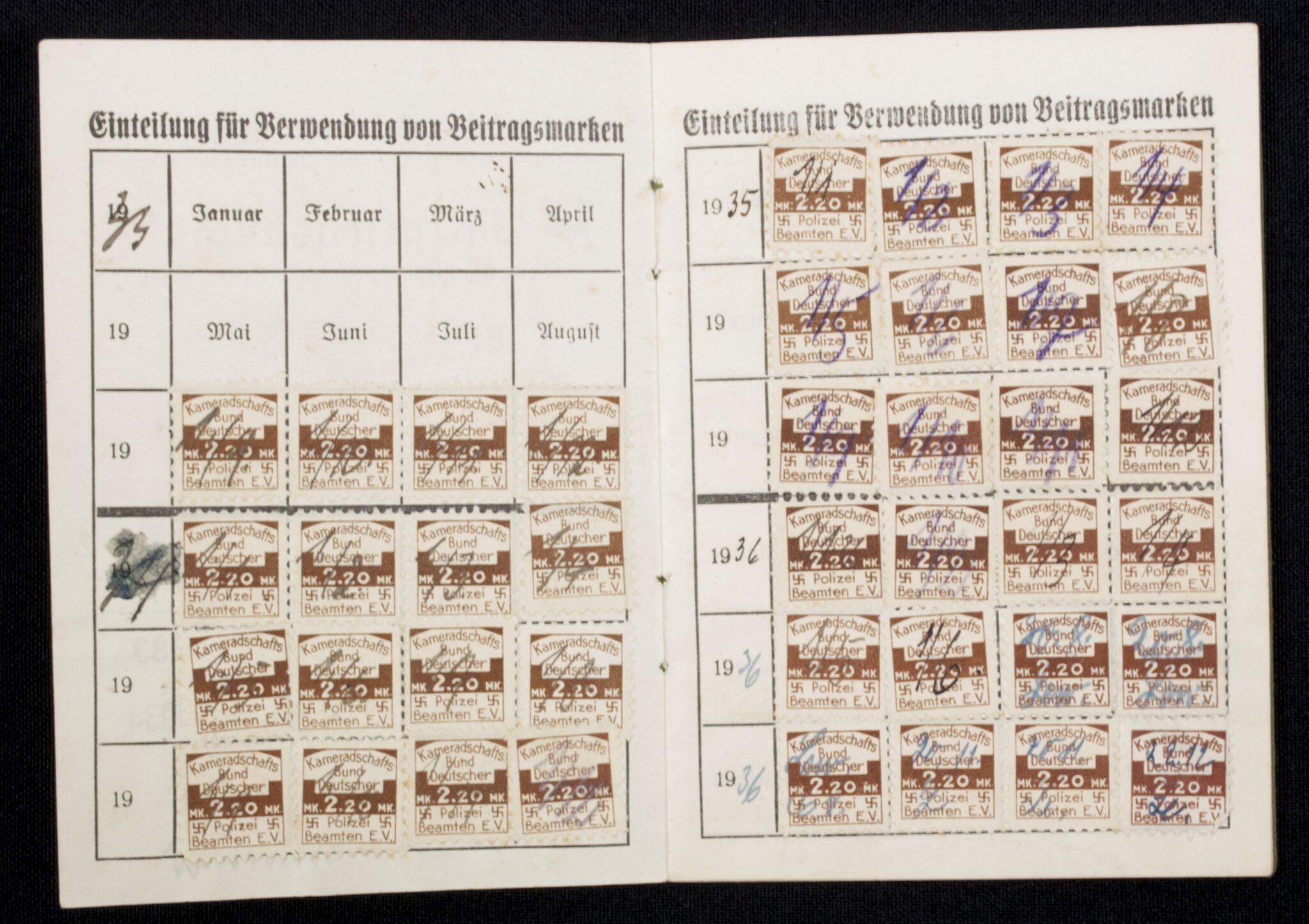 SA group with SA Leistungsbuch + Kameradschaftsbund Deutscher Polizeibeamten Mitgliedsbuch + Citations EK2, FEK, and more — image 18