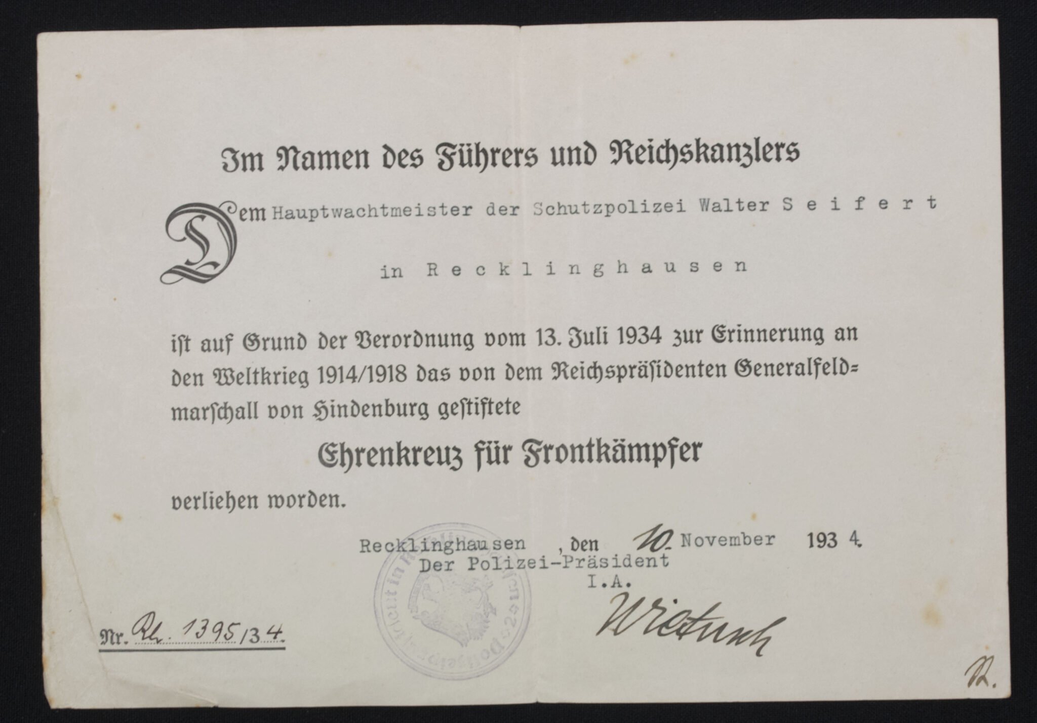 SA group with SA Leistungsbuch + Kameradschaftsbund Deutscher Polizeibeamten Mitgliedsbuch + Citations EK2, FEK, and more — image 6