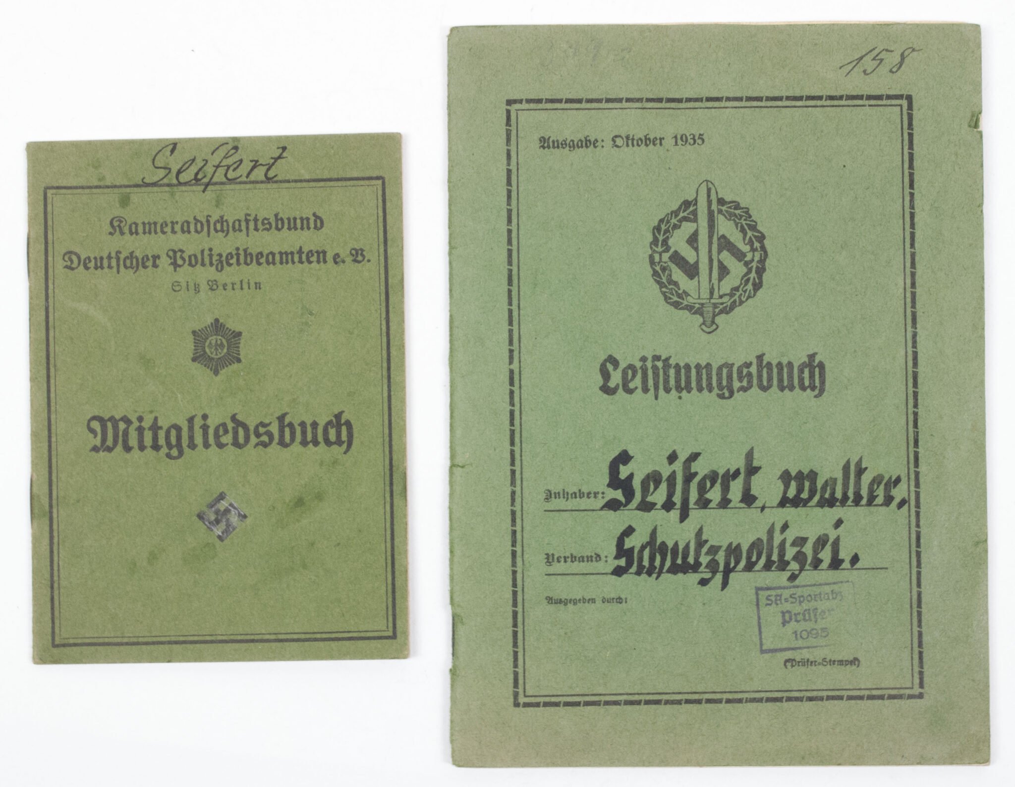 SA group with SA Leistungsbuch + Kameradschaftsbund Deutscher Polizeibeamten Mitgliedsbuch + Citations EK2, FEK, and more — image 7