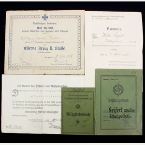 SA group with SA Leistungsbuch + Kameradschaftsbund Deutscher Polizeibeamten Mitgliedsbuch …