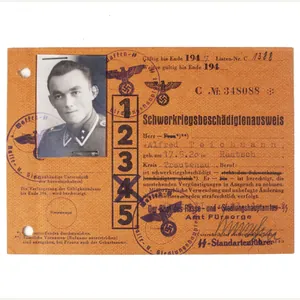 Waffen SS – Schwerkriegsbeschädigtenausweis