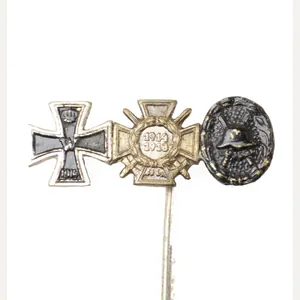 WWI Veterans stickpin with 3 miniature medals