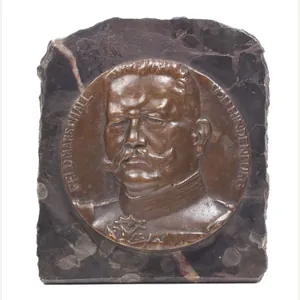 WWI Feldmarschall von Hindenburg paperweight (pressepapier) (signed: H. Janecek