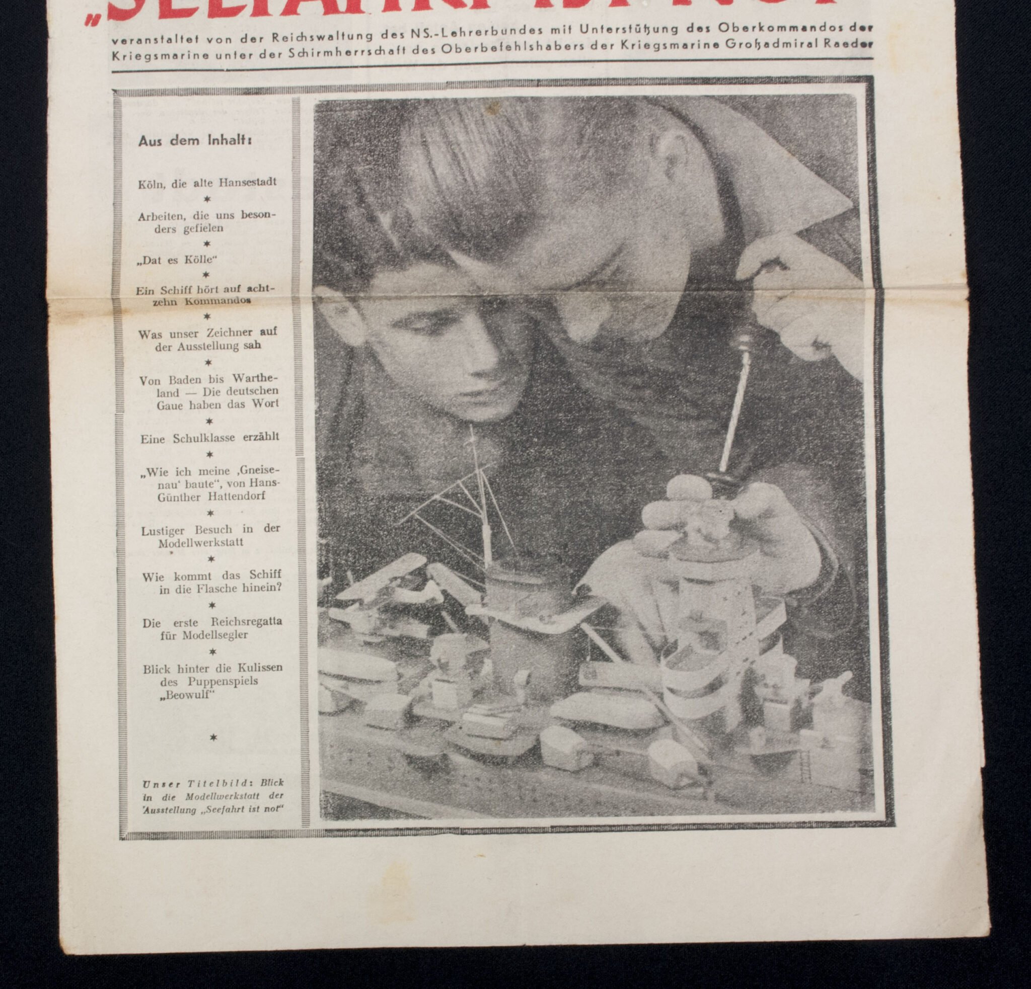 (Newspaper) Rundum die Ausstellung 'Seefahrt ist Not' September 1941 – Nr.1 — image 3