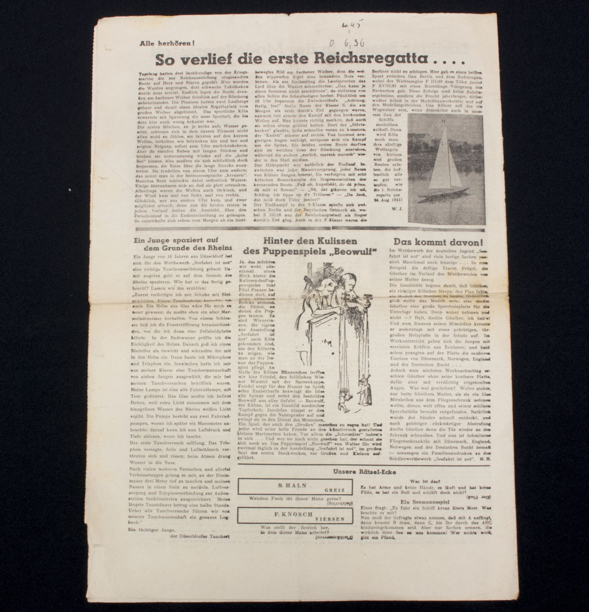 (Newspaper) Rundum die Ausstellung 'Seefahrt ist Not' September 1941 – Nr.1 — image 5