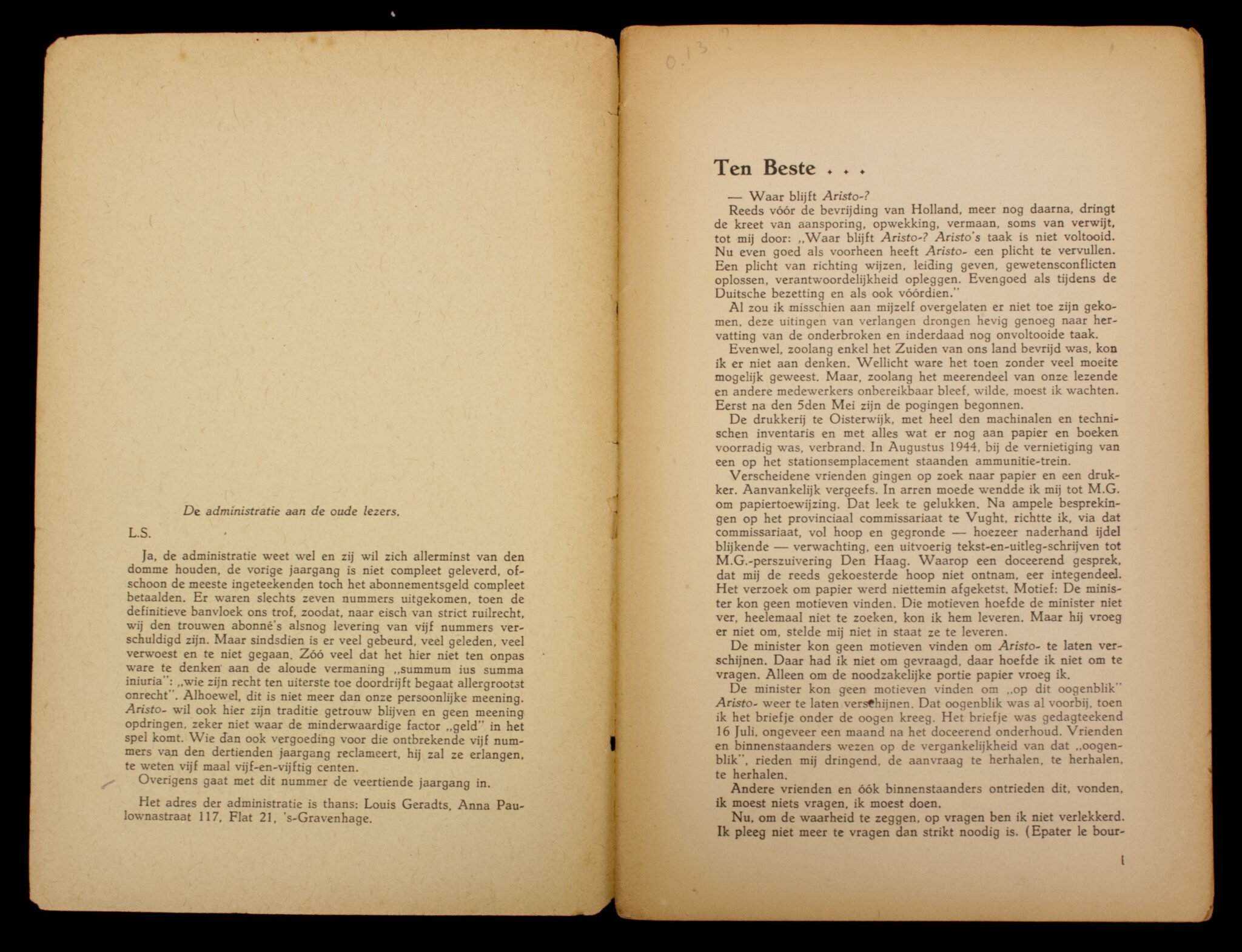 (Brochure) Wouter Lutkie – Ten Beste… (1945) — image 2