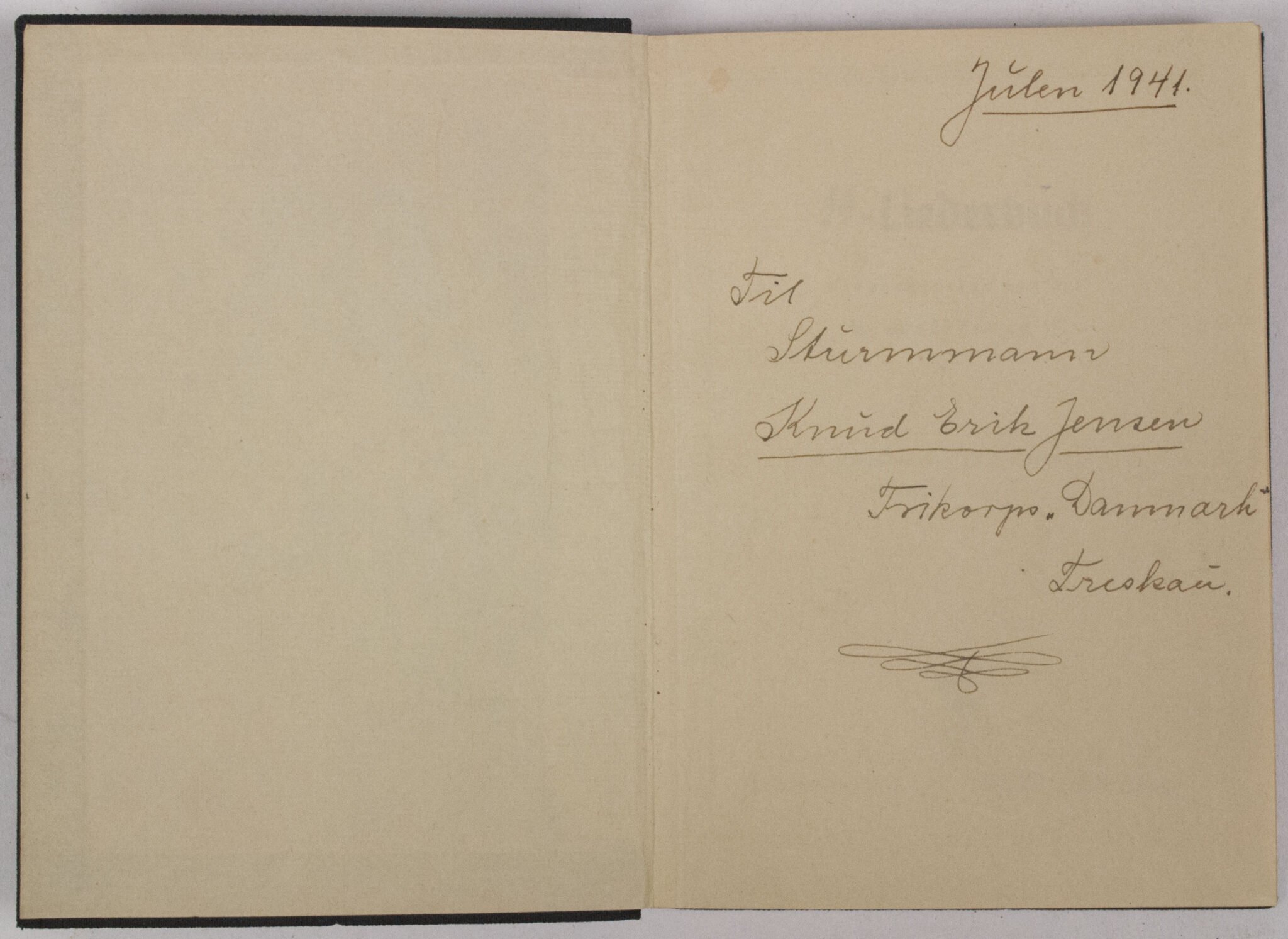 SS Liederbuch named to a Frikops Danmark member (1941) – Rare! — image 3