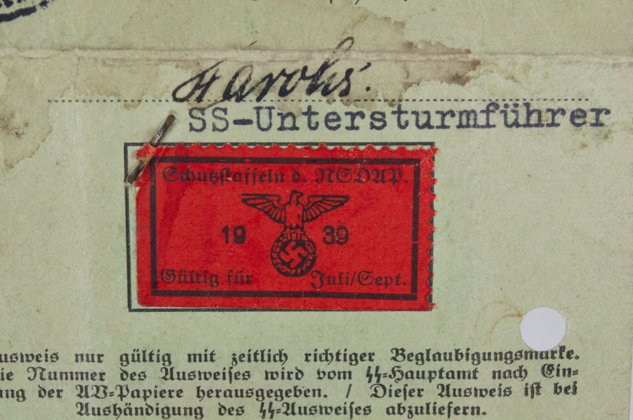 Vorläufiger SS-Ausweis – SS-Na.Stuba Berlin-Adlershof (1938) — image 12