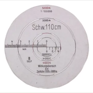 Mapcase spare Flak range card (FKR marked) dated 1937