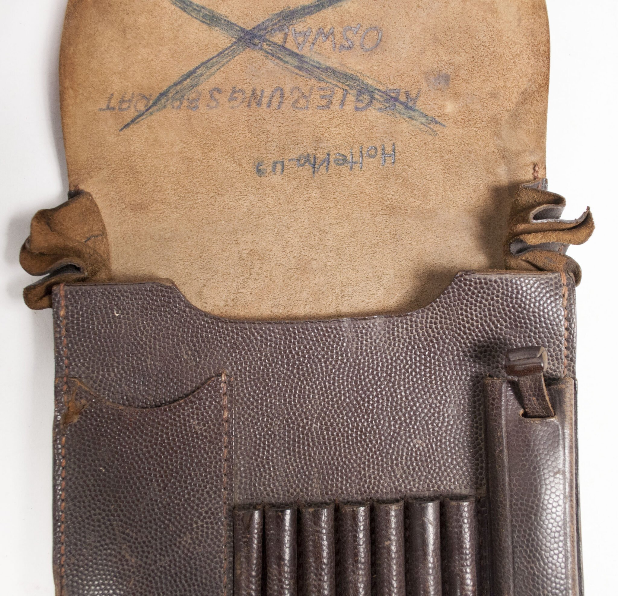 German brown mapcase (marked Regierungsbaurat Oswald, Pz. Gren. Rgt. 7) — image 12