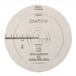 Mapcase spare Flak range card dated 1937 (FK marked)