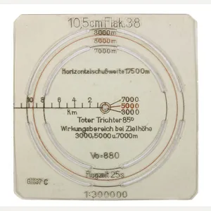 Mapcase spare Flak.38 range card (G.W.37C marked)