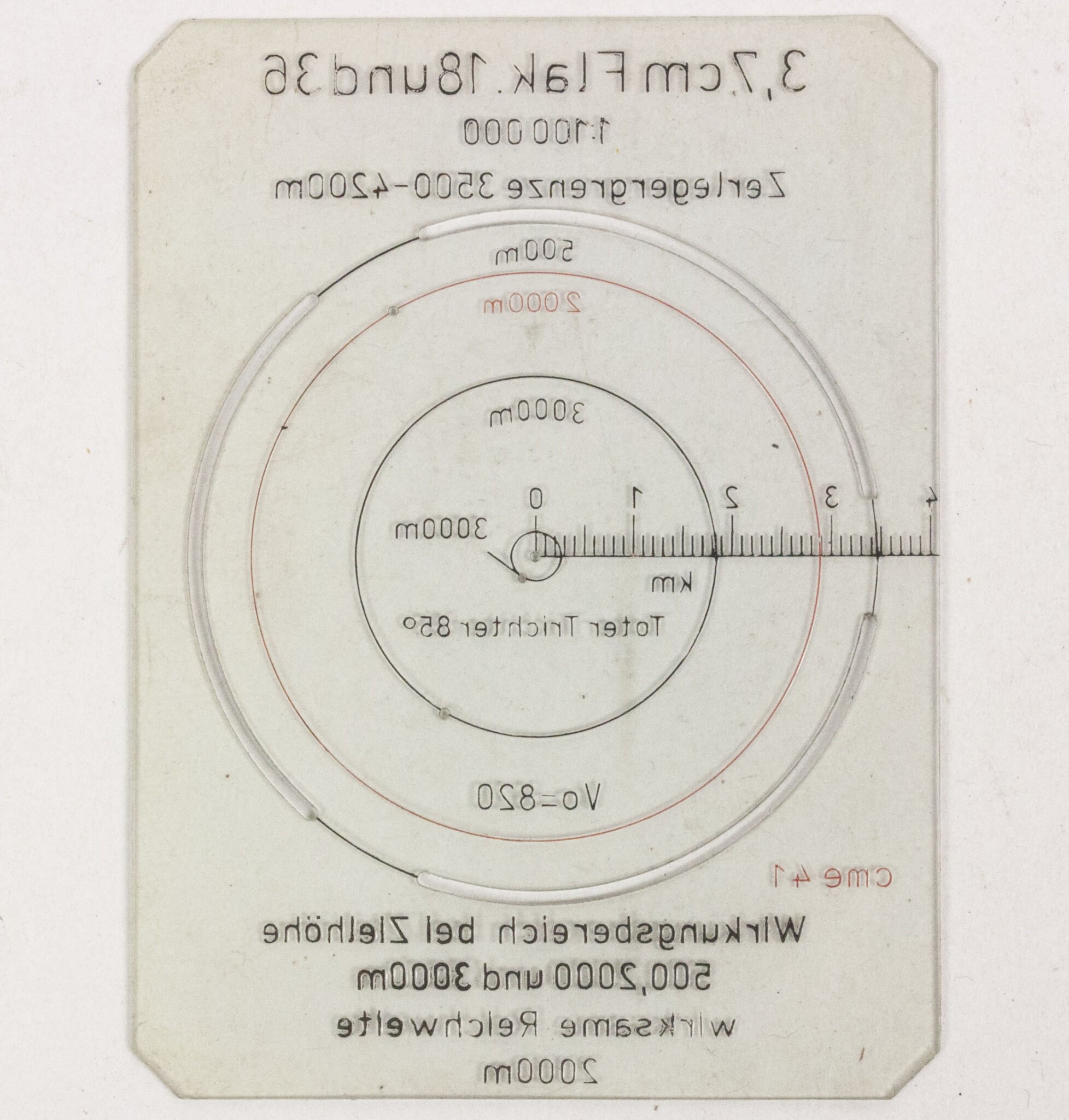 Mapcase spare Flak range card (Cme41 marked) — image 2