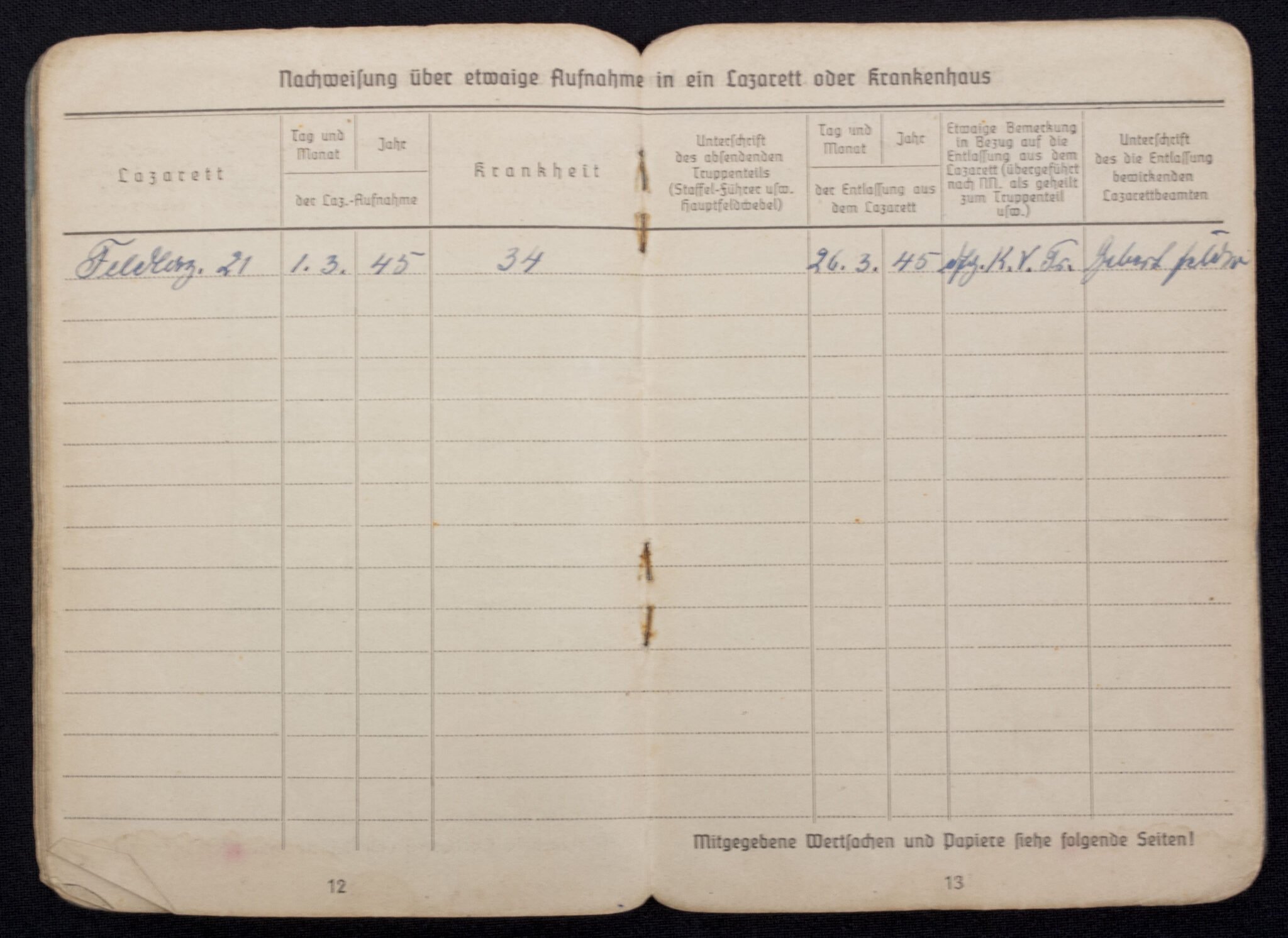 Soldbuch Flieger Fliegerhorstkompanie 13/VI mit Eintragung Ostmedaille , Kraftfahrbewährungsabzeichen in Silber — image 12