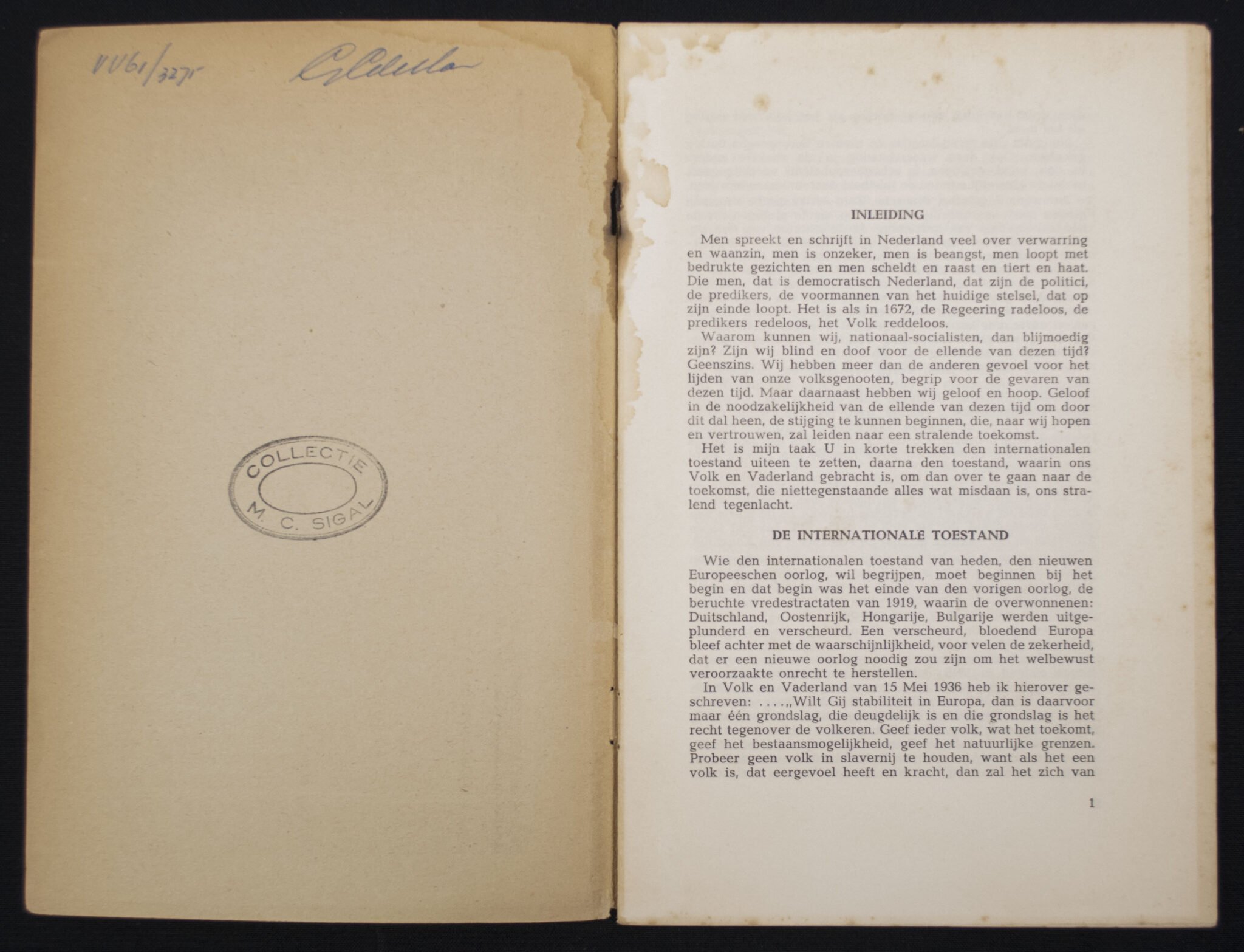 (Brochure / NSB) Mussert spreekt tot zijn Zwarthemden / Zwarthemdenbijeenkomst (1939) — image 3