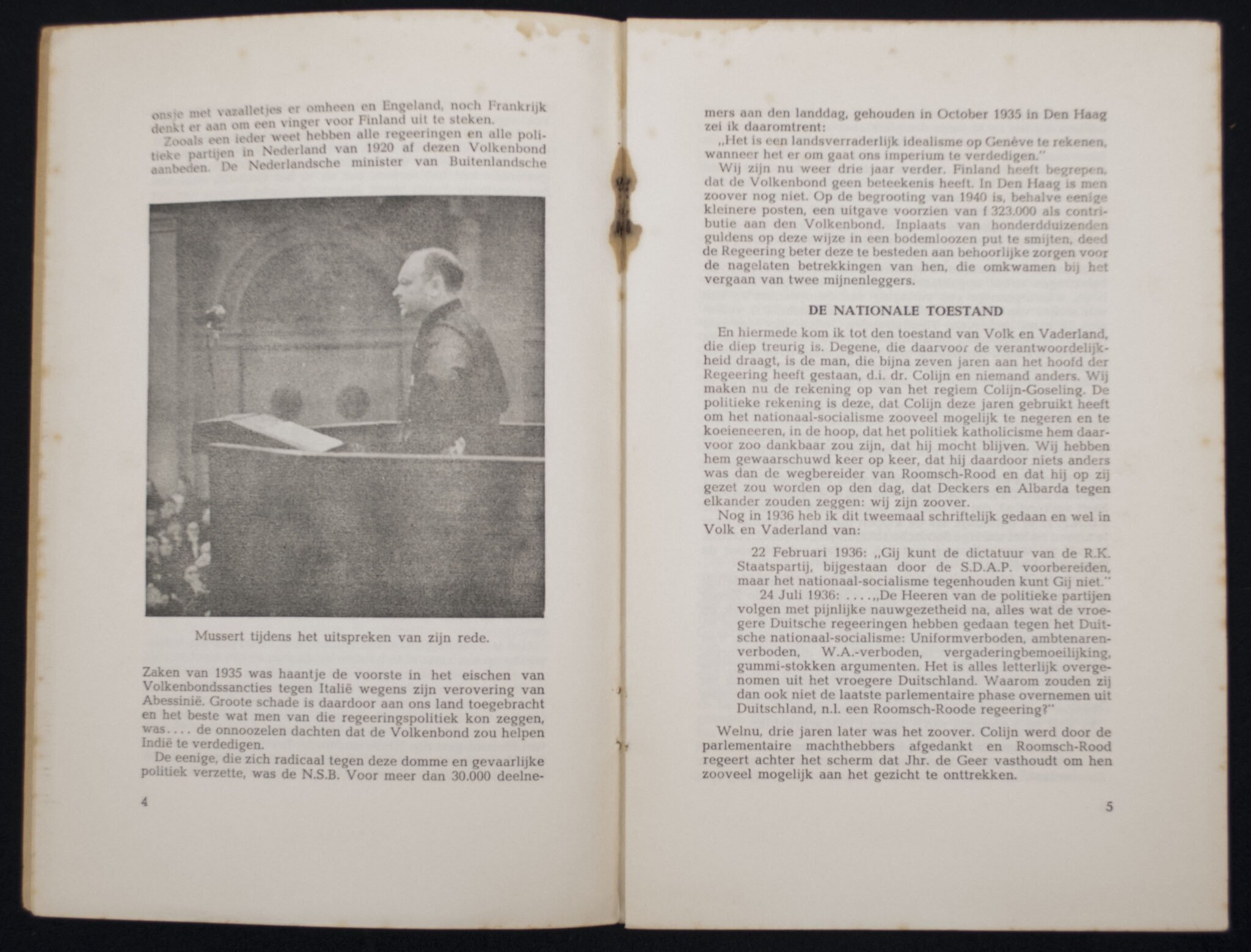 (Brochure / NSB) Mussert spreekt tot zijn Zwarthemden / Zwarthemdenbijeenkomst (1939) — image 5