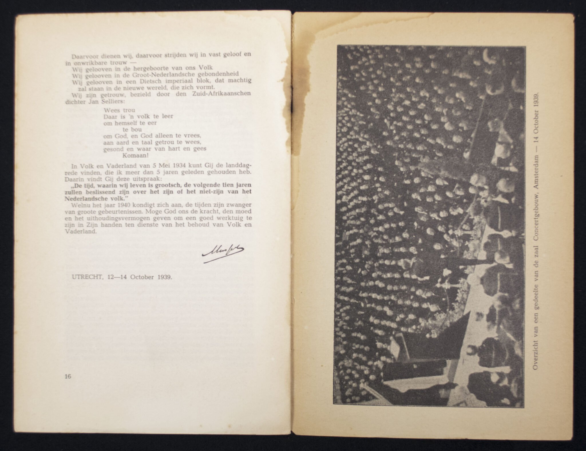 (Brochure / NSB) Mussert spreekt tot zijn Zwarthemden / Zwarthemdenbijeenkomst (1939) — image 6